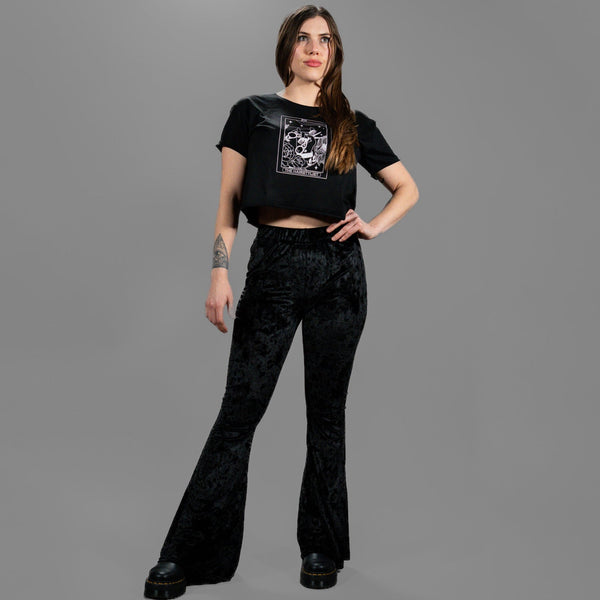 Black Velvet Bell Bottoms - Fire Inside Me - 