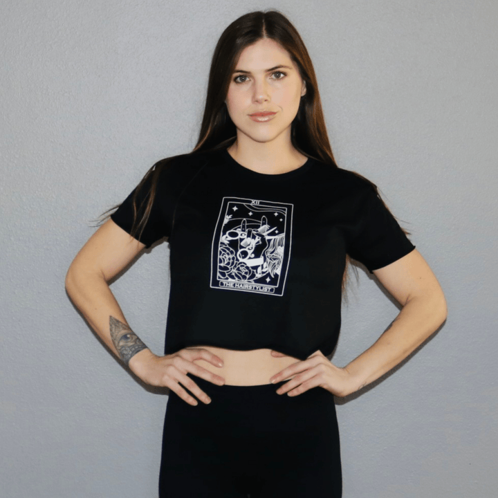 Cropped Hairstylist Tarot Card Tee - Fire Inside Me - 