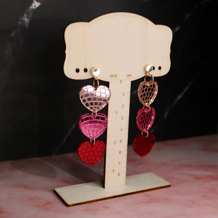 Disco Heart Earrings - Fire Inside Me - 