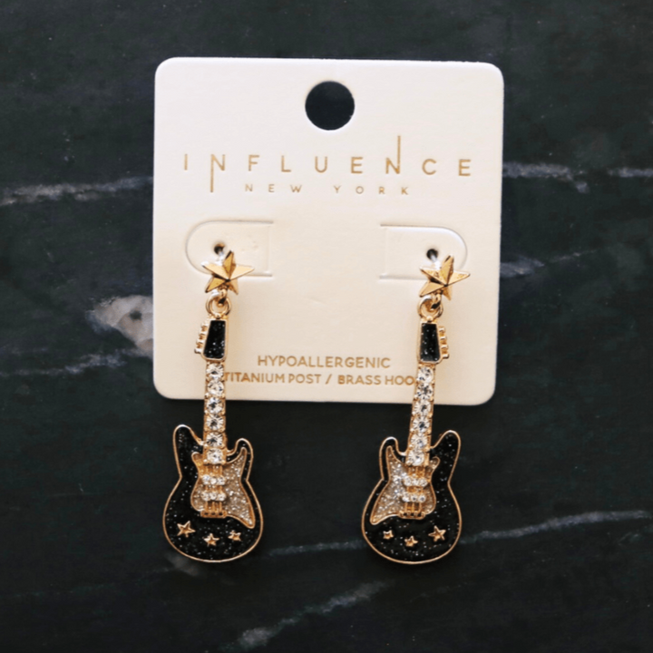 Electric Guitar Retro Earrings - Fire Inside Me - 