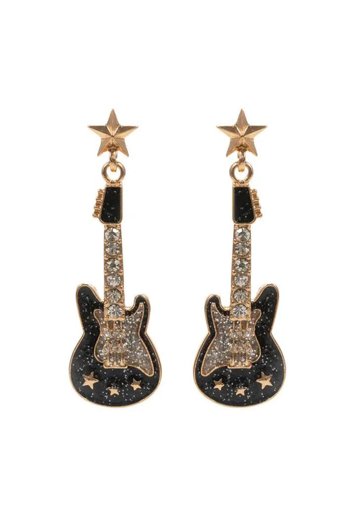 Electric Guitar Retro Earrings - Fire Inside Me - 