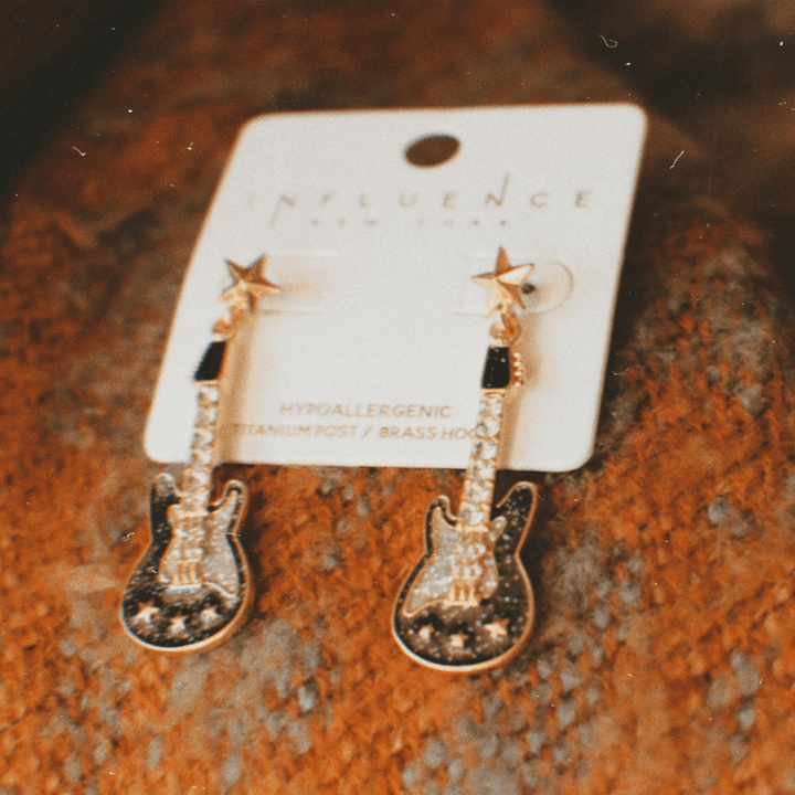 Electric Guitar Retro Earrings - Fire Inside Me - 