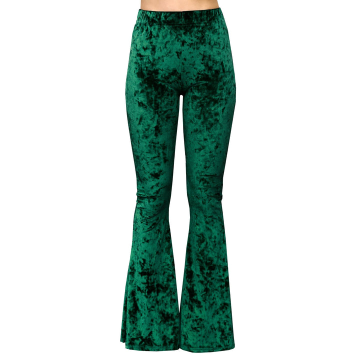 Emerald Green Velvet Bell Bottoms - Fire Inside Me - 