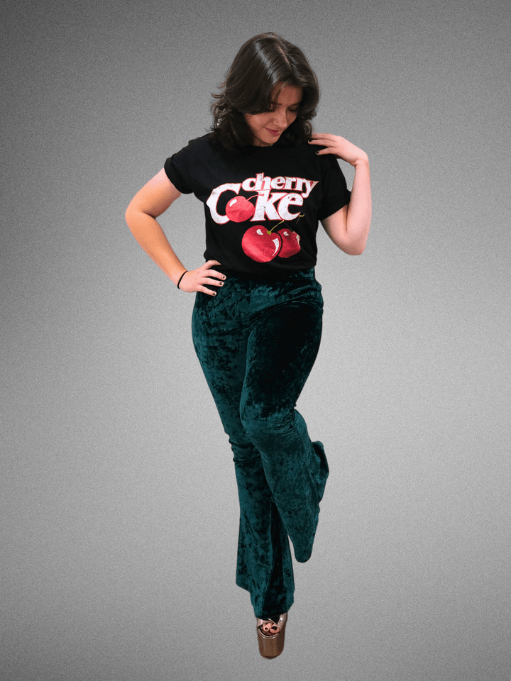 Emerald Green Velvet Bell Bottoms - Fire Inside Me - 