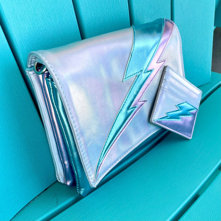 Lightning Bolt Romy Convertible Clutch in Iridescent Dream - Fire Inside Me - 