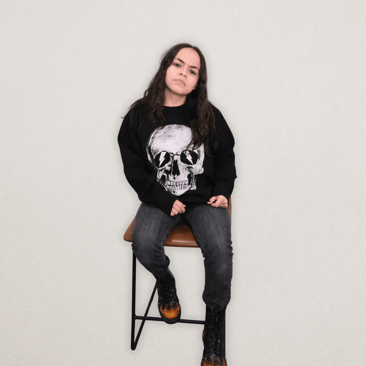 Skull Flash Eyes Sweatshirt - Fire Inside Me - 