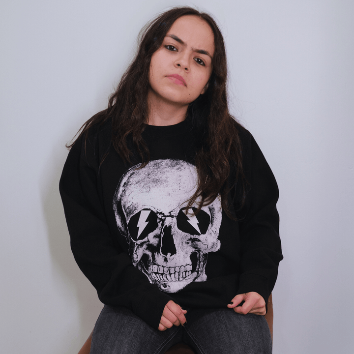 Skull Flash Eyes Sweatshirt - Fire Inside Me - 