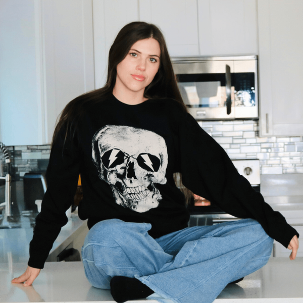 Skull Flash Eyes Sweatshirt - Fire Inside Me - 