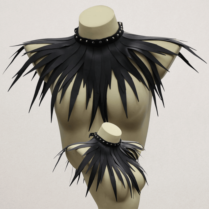 Studded Fringed Choker - Fire Inside Me - 