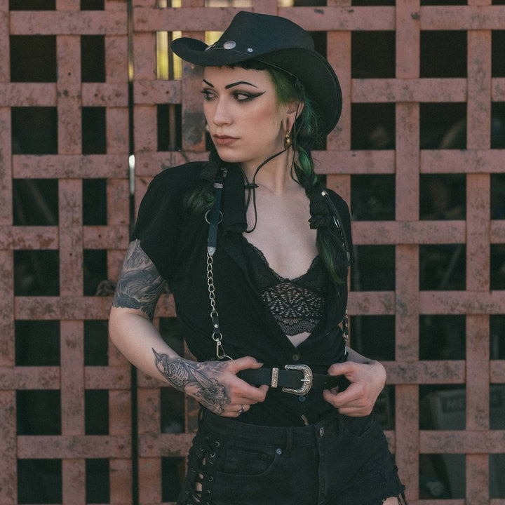 The ‘Sharpshooter’ Western Goth Chain Harness - Fire Inside Me - 